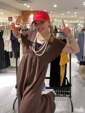 「LOWRYS FARM（ローリーズファーム）のパールタレンネックレス　249411（ネックレス）」を使った、kureha さん（レディース・158cm・20代）の夏コーディネート