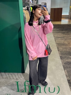 「LOWRYS FARM（ローリーズファーム）のパールタレンネックレス　249411（ネックレス）」を使った、kureha さん（レディース・158cm）の夏コーディネート