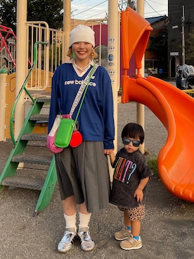 「LOWRYS FARM（ローリーズファーム）のパールタレンネックレス　249411（ネックレス）」を使った、kureha さん（レディース・158cm・20代）の秋コーディネート