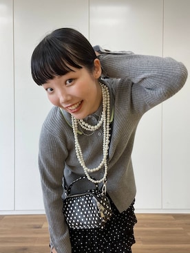 「LOWRYS FARM（ローリーズファーム）のパールタレンネックレス　249411（ネックレス）」を使った、kureha さん（レディース・158cm）の夏コーディネート