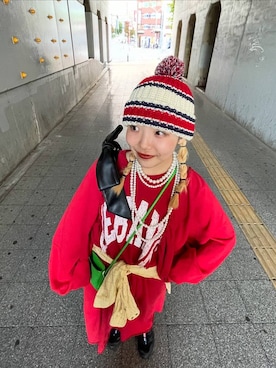 「LOWRYS FARM（ローリーズファーム）のパールタレンネックレス　249411（ネックレス）」を使った、kureha さん（レディース・158cm・20代）の秋コーディネート