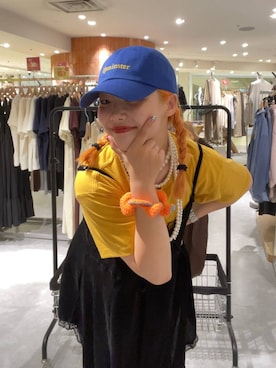 「LOWRYS FARM（ローリーズファーム）のパールタレンネックレス　249411（ネックレス）」を使った、kureha さん（レディース・158cm・20代）の夏コーディネート