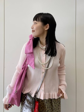 「LOWRYS FARM（ローリーズファーム）のパールタレンネックレス　249411（ネックレス）」を使った、kureha さん（レディース・158cm・20代）の夏コーディネート