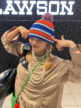 「LOWRYS FARM（ローリーズファーム）のパールタレンネックレス　249411（ネックレス）」を使った、kureha さん（レディース・158cm・20代）の秋コーディネート