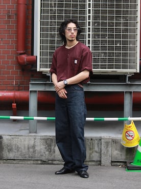 「ヘンリーネック」｜yutakaさん（メンズ・173cm・20代）の夏コーディネート