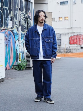 yutakaさんの「DENIZEN from Levi's ルーズ カーペンター デニム 90s LOOSE CARPENTER」を使ったコーディネート