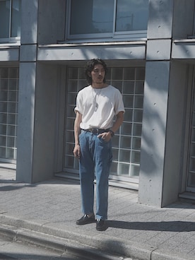 「乱痴気（ランチキ）のアイテム」を使った、yutakaさん（メンズ・173cm）の夏コーディネート