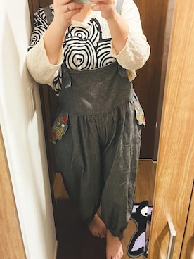 「ScoLar（スカラー）のアイテム（サロペット/オーバーオール）」を使った、natnonさん（レディース・155cm）の秋コーディネート
