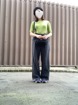 「ピスタチオ」｜「アイテム（帽子）」を使った、さこさん（レディース・151cm）の秋コーディネート