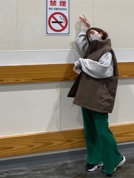 「春服デビュー宣言」｜「アイテム（ダウンベスト）」を使った、さこさん（レディース・151cm）の春コーディネート