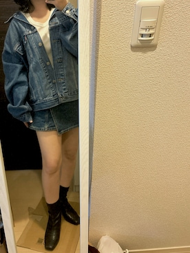 「Levi's（リーバイス）のアイテム（ジャケット/アウター）」を使った、あみさん（骨格ストレート・レディース・153cm）の秋コーディネート