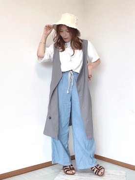 「アイテム（ワンピース/ドレス、シルバー系）」を使った、Aya_rinさん（レディース・150cm）の夏コーディネート