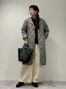 「アイテム（ハンチング/ベレー帽）」を使った、hanさん（レディース・162cm）の秋コーディネート