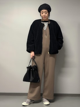 「collex（コレックス）のアイテム（オールインワン・サロペット）」を使った、hanさん（レディース・162cm）の冬コーディネート