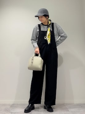 「collex（コレックス）のチャーム付き 2WAYキューブボストン（ボストンバッグ）」を使った、hanさん（レディース・162cm）の秋コーディネート