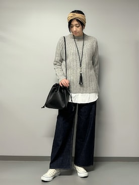 「162cm」｜「アイテム（アクセサリー）」を使った、hanさん（レディース・162cm）の秋コーディネート