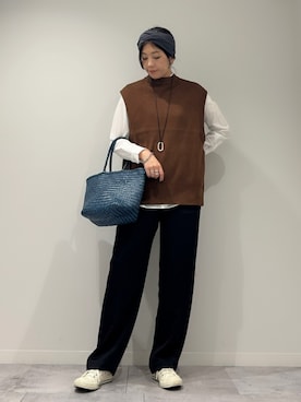「アイテム（ブレスレット）」を使った、hanさん（レディース・162cm）の秋コーディネート