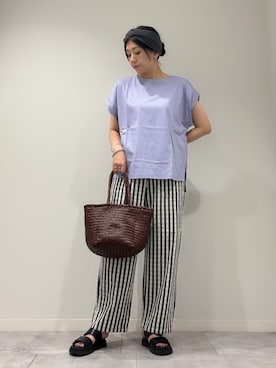 「collex（コレックス）の【DRAGON/ドラゴン】GRACE BASKET SMALL（トートバッグ）」を使った、hanさん（レディース・162cm）の秋コーディネート
