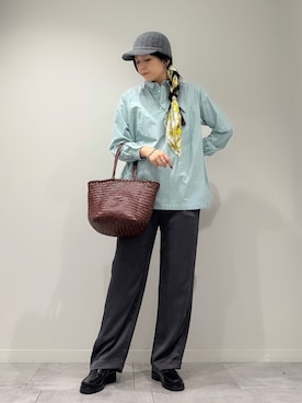 「アイテム（ストール/ショール）」を使った、hanさん（レディース・162cm）の秋コーディネート