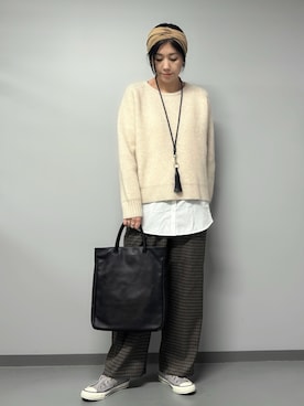 「162cm」｜「アイテム（アクセサリー）」を使った、hanさん（レディース・162cm）の冬コーディネート