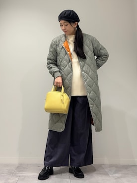 「collex（コレックス）のチャーム付き 2WAYキューブボストン（ボストンバッグ）」を使った、hanさん（レディース・162cm）の秋コーディネート