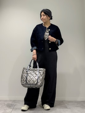 「アイテム（デニムジャケット）」を使った、hanさん（レディース・162cm）の秋コーディネート