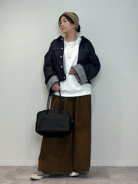 「162cm」｜「アイテム（ジャケット/アウター）」を使った、hanさん（レディース・162cm）の冬コーディネート