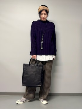 「162cm」｜「アイテム（アクセサリー）」を使った、hanさん（レディース・162cm）の冬コーディネート