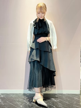 「ESPERANZA（エスペランサ）の【Fur Collection】ファー付き2WAYスリングバックミュールパンプス（パンプス、その他）」を使った、konoさん（レディース・149cm）の夏コーディネート