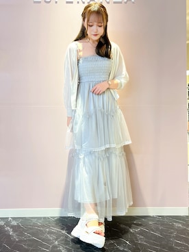 「ESPERANZA（エスペランサ）の【SPORTS SANDAL COLLECTION】厚底グリッターベルクロスポサン（サンダル、ホワイト系）」を使った、konoさん（レディース・149cm）の春コーディネート
