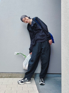 「アイテム（バンダナ/スカーフ）」を使った、Kanocoさん（レディース・170cm）の秋コーディネート