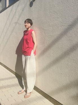 「アイテム（サンダル）」を使った、Kanocoさん（レディース・170cm）の夏コーディネート