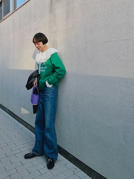 「アイテム（レッグウェア）」を使った、Kanocoさん（レディース・170cm）の冬コーディネート