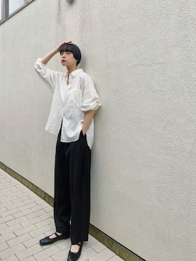 「アイテム（バレエシューズ）」を使った、Kanocoさん（レディース・170cm）の秋コーディネート