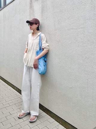 「human woman(ヒューマンウーマン)の◆ホワイトデニムパンツ(デニムパンツ)」を使った、Kanocoさん(レディース・170cm)の夏コーディネート