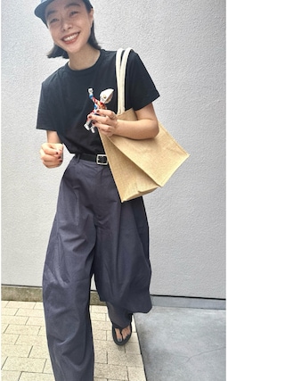 「yae(ヤエ)のSuper wide curve pants / スーパーワイドカーブパンツ(その他パンツ)」を使った、Kanocoさん(レディース・170cm)の秋コーディネート