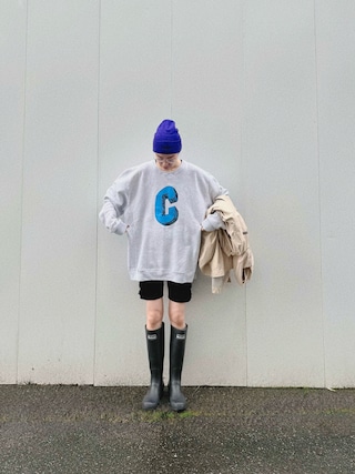 「Barbour(バブアー)のAbbey レインブーツ(レディース)(レインシューズ)」を使った、Kanocoさん(レディース・170cm)の秋コーディネート