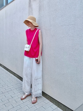「アイテム（アンダーウェア）」を使った、Kanocoさん（レディース・170cm）の夏コーディネート
