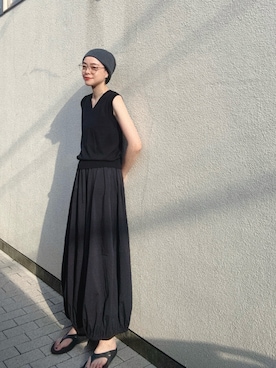「OOFOS(ウーフォス)のアイテム」を使った、Kanocoさん(レディース・170cm)の夏コーディネート
