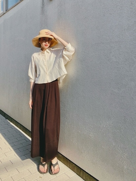 「アイテム（スカート）」を使った、Kanocoさん（レディース・170cm）の秋コーディネート