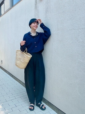 「アイテム（イヤリング、シルバー系）」を使った、Kanocoさん（レディース・170cm）の夏コーディネート
