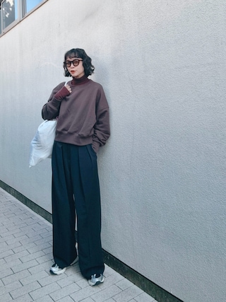 「TODAYFUL(トゥデイフル)のDoubletuck Twill Trousers(その他パンツ)」を使った、Kanocoさん(レディース・170cm)の秋コーディネート
