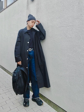 「アイテム（ニットキャップ/ビーニー）」を使った、Kanocoさん（レディース・170cm）の秋コーディネート