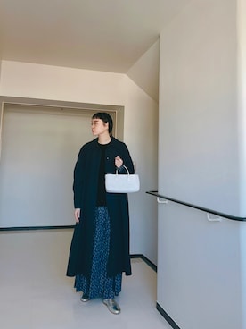 「Curensology（カレンソロジー）のアイテム（ステンカラーコート）」を使った、Kanocoさん（レディース・170cm）の冬コーディネート