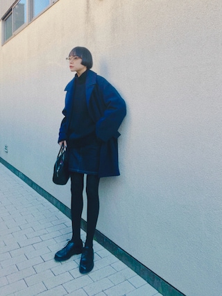 「JALAN SRIWIJAYA（ジャランスリウァヤ）のJalan Sriwijaya/99030/CALF/BLACK/DAINITE SOLE/Uチップダービー（ドレスシューズ）」を使った、Kanocoさん（レディース・170cm）の冬コーディネート