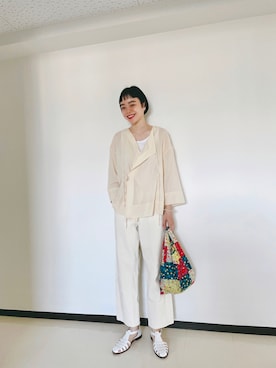 「Steven Alan（スティーブンアラン）のアイテム（サンダル）」を使った、Kanocoさん（レディース・170cm）の春コーディネート