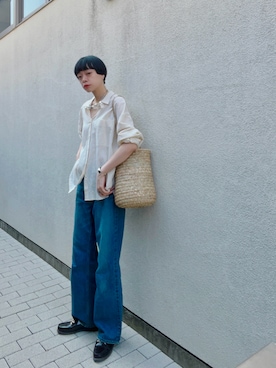「アイテム（バッグ）」を使った、Kanocoさん（レディース・170cm）の夏コーディネート