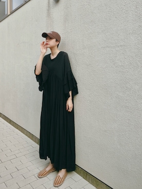 「アイテム（キャップ）」を使った、Kanocoさん（レディース・170cm）の夏コーディネート