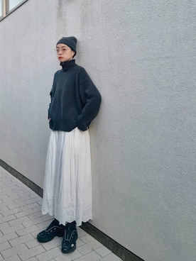 「アイテム（帽子）」を使った、Kanocoさん（レディース・170cm）の冬コーディネート