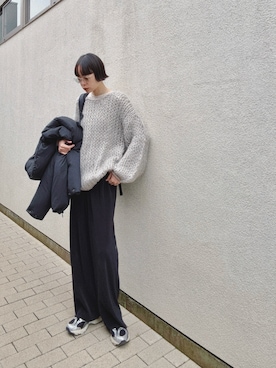 「ASICS（アシックス）のアイテム」を使った、Kanocoさん（レディース・170cm）の冬コーディネート